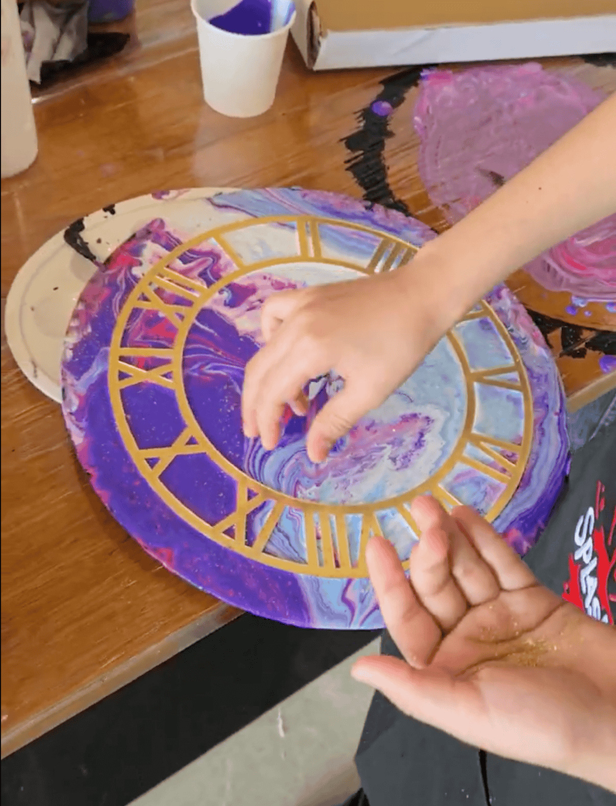 Finished hand-painted working wall clock made at Splashit
